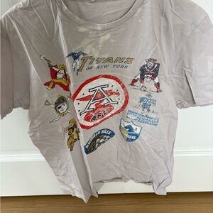 Gray Graphic T-Shirt with Sports Logos